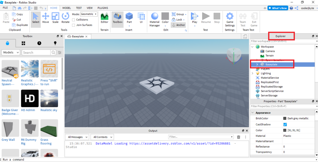 Comandos Básicos e Interface Roblox Studio - Como Criar Jogos no