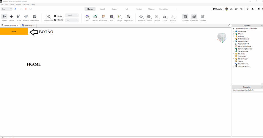 Verificar se houve clique ou toque em botão no Roblox Studio.