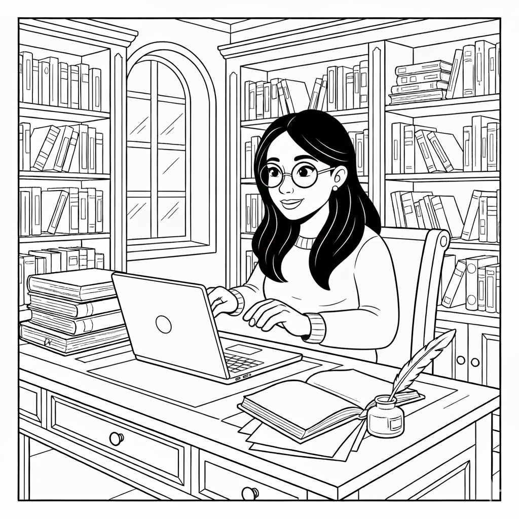 Dia do escritor imagem de colorir