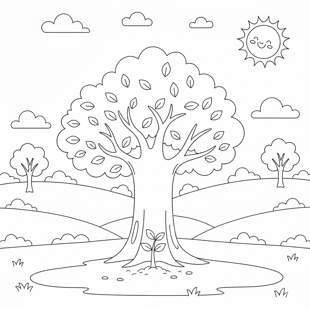 Desenho de colorir Dia da Árvore