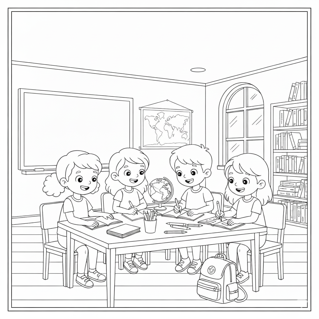 dia do estudante, imagem de colorir