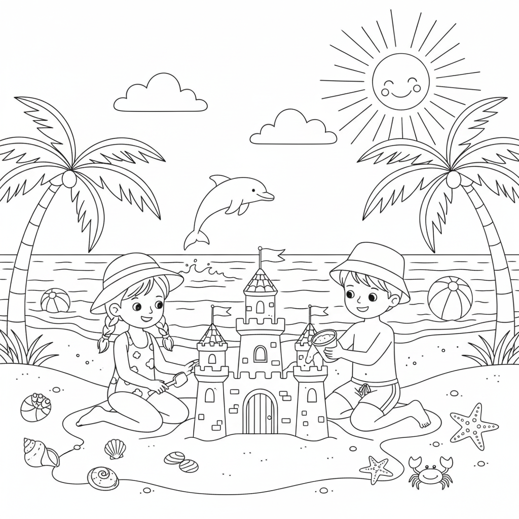 Desenho colorir verão